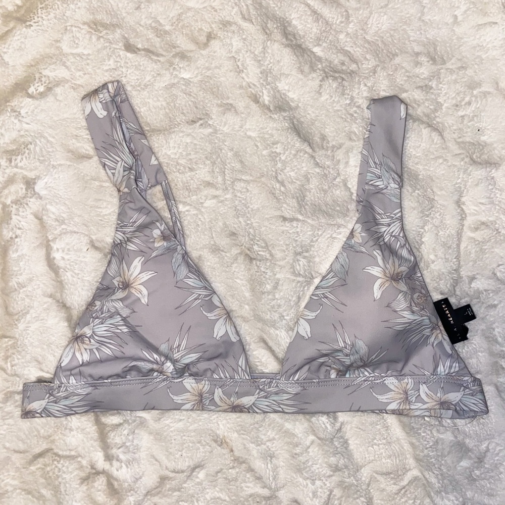 Pac Sun LA Hearts Purple Floral Bikini Top